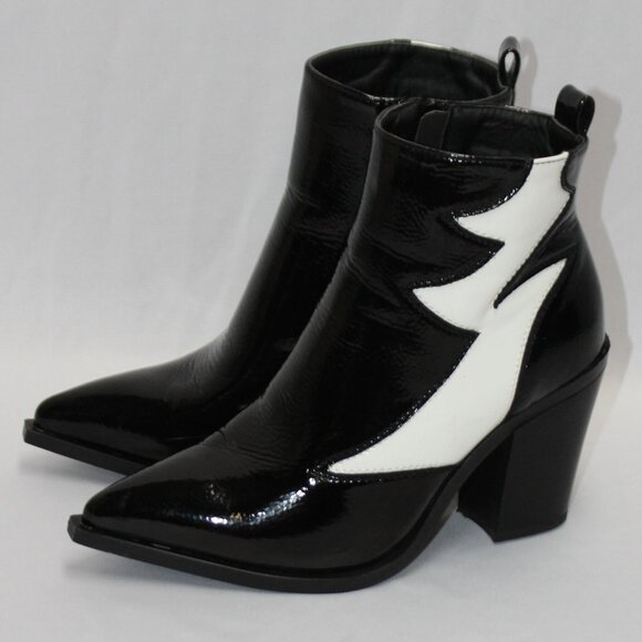 Jeeini of Paris Black Faux Leather Ankles Boots - Picture 3 of 13